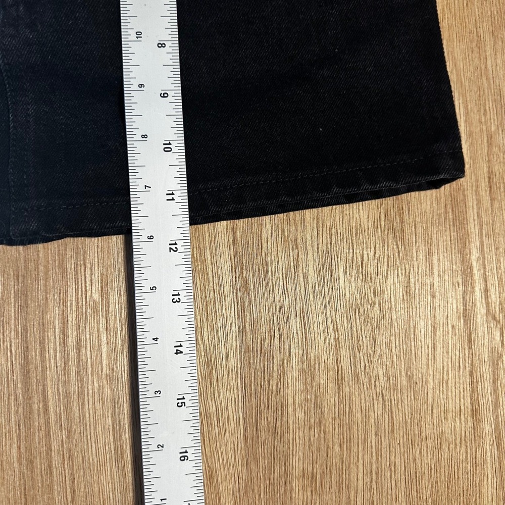 Edikted Black Washed Denim Mini Skirt XS Rhinestone Pocket Detail - Picture 2 of 7